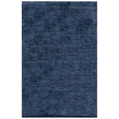 Tapis en viscose / coton tissé à la main bleu marine Witcher