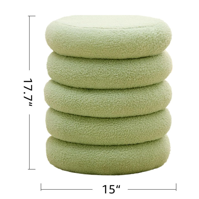 Upholstered Pouf, Green