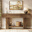 Console rustique de 55 pouces avec tablette de rangement, canapé d'entrée pour le couloir, le salon et le vestibule, conception en bois moderne à deux niveaux