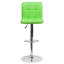 Tabouret de bar contemporain réglable en ajustable en vinyle matelassé avec base en chrome Ahlijah-29471286
