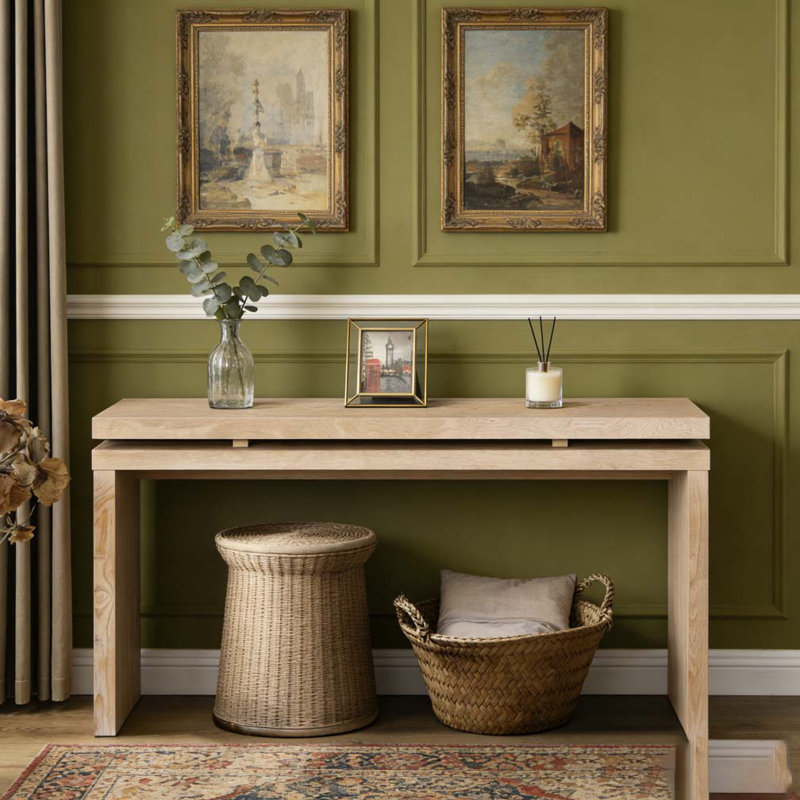 Canapé-lit Antique Farmhouse Console, Naturel antique / blanc délavé