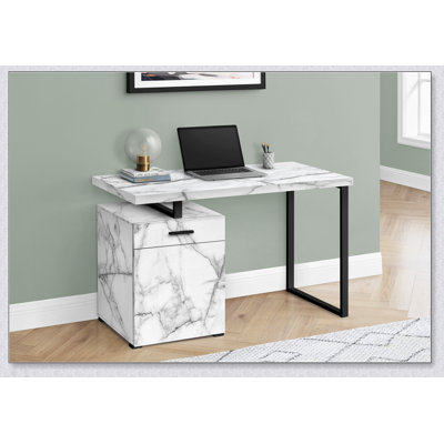 Élégant bureau d'ordinateur contemporain avec tiroir de rangement pour bureau personnel et ordinateur portable, parfait pour les petits espaces et les décors modernes.