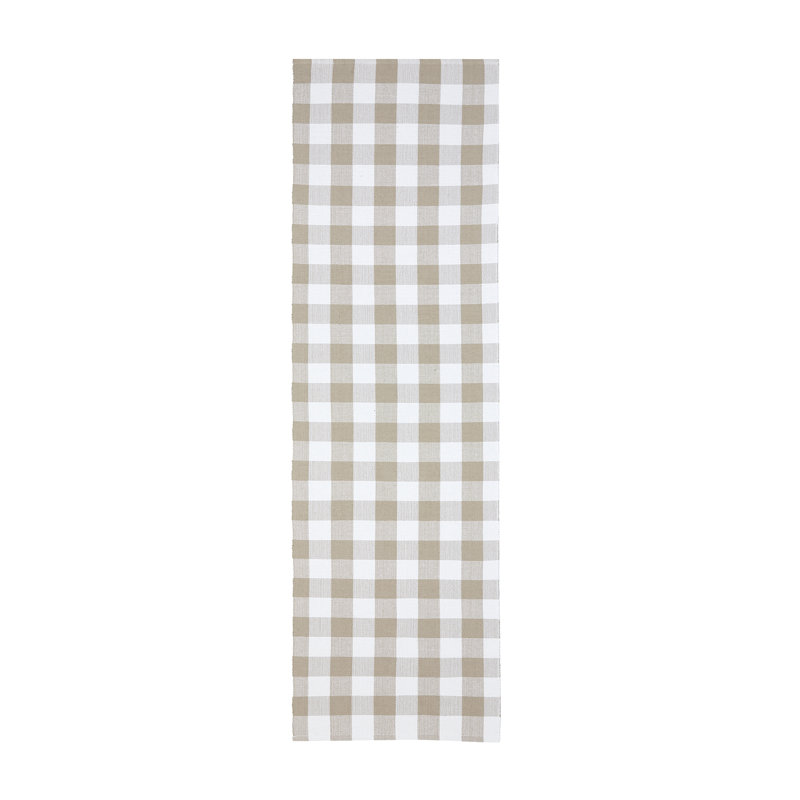 Skookum Farmhouse Living Buffalo Check Kitchen Rug, Runner 2'5'' x 8', Tan