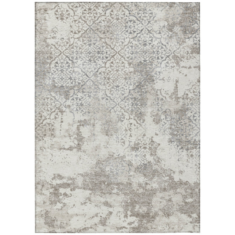 Jelaya Washable Abstract Indoor / Outdoor Rug, Rectangle 3' x 5'
