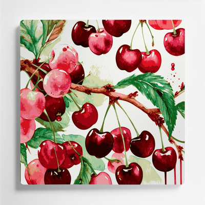 Fruit Cherry Sour Beige Metal Wall Art