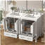 Meuble-lavabo de 48 pouces avec lavabo encastré intégré, armoire de rangement, portes à fermeture en douceur, tiroir divisé et tablette à double couche pour un rangement polyvalent-451681714