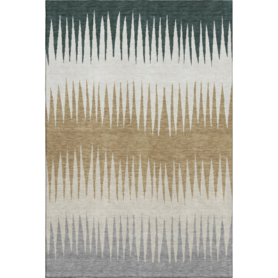 Premium Machine Washable Prisco Charcoal Rug