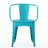 Metal Bistro 3 Piece, Teal, 30" High Table, 18" Seat H Chairs, Water-, Powder Coating, Long-Lasting, Coated Iron-1484579183