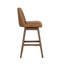 AMELIA 26 "COMPTOIR HAUTEUR - Bois de châtaignier avec similicuir caramel-9308824