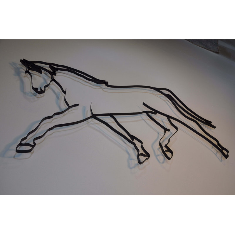 Décoration murale en métal cheval