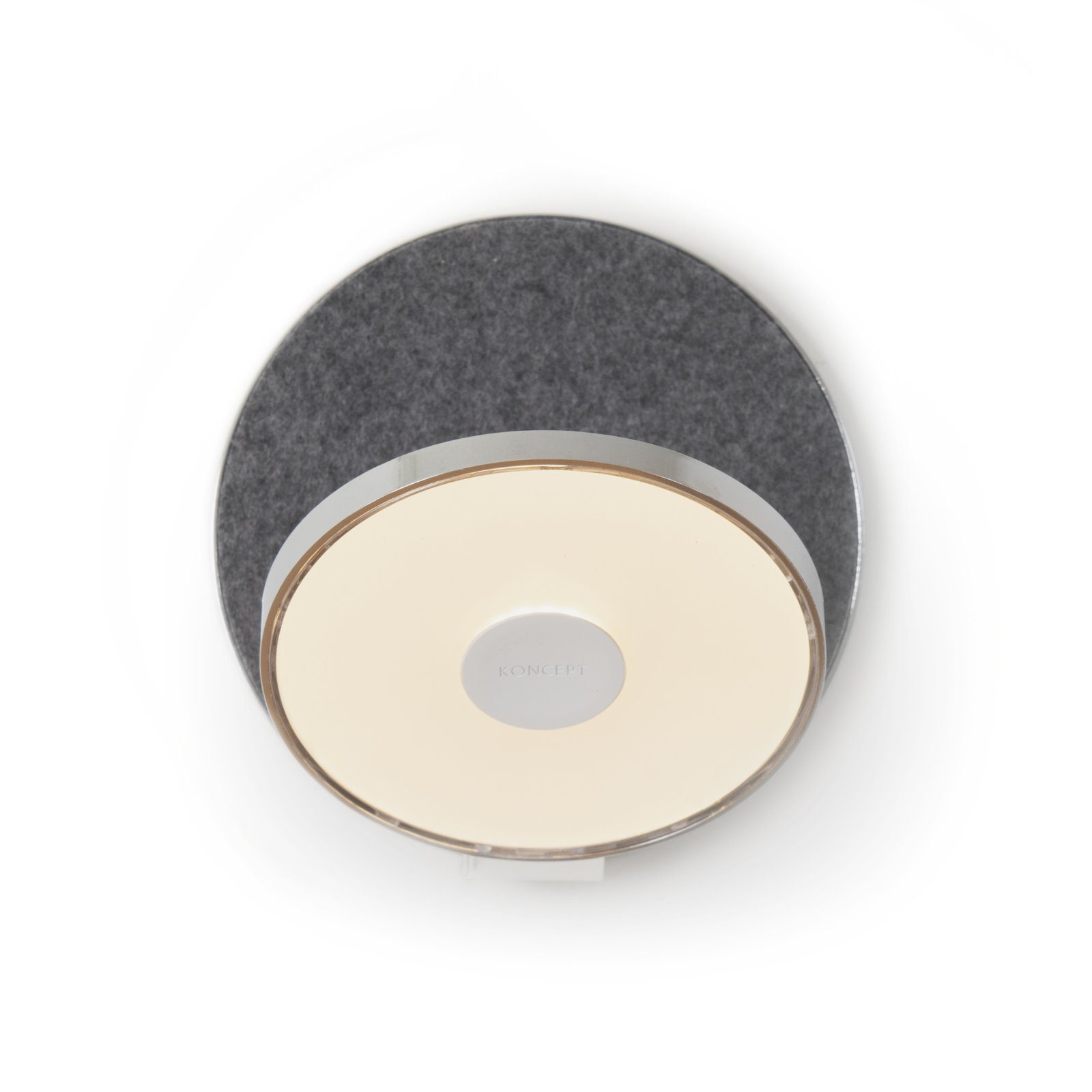 Gravy Single Light Dimmable LED Flush Mounted Sconce, Oxford Felt/Chrome