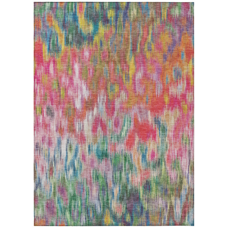 Machine Washable Indoor/Outdoor Amanda ACN2129 Abstract Rug, Rectangle 5' x 7'6"