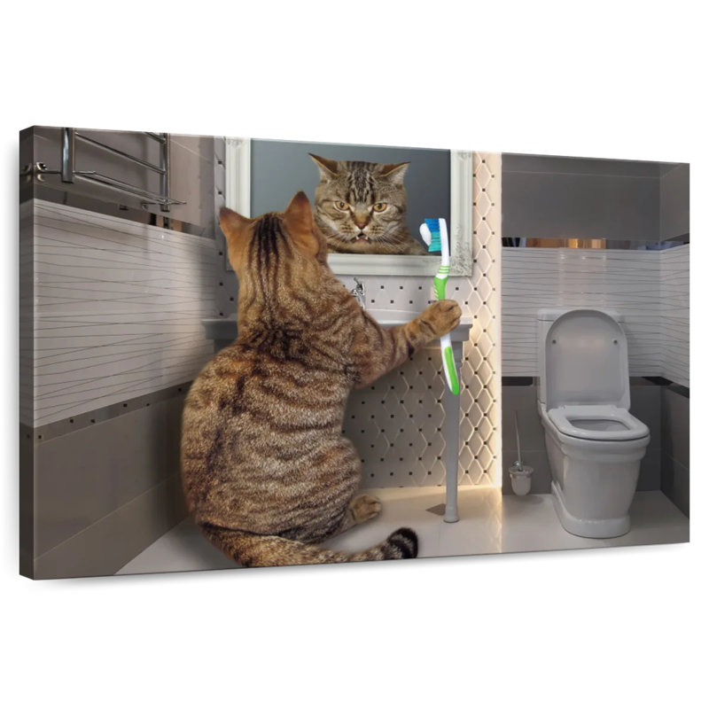 Chat Ketti avec brosse à dents, H 8 po x l 12 po