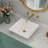 15" White Ceramic Square Vessel Bathroom Sink