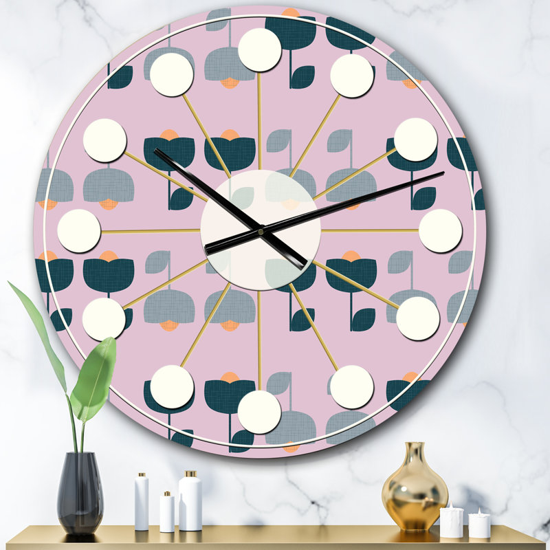 Horloge murale rétro Mid-Century, Surdimensionné