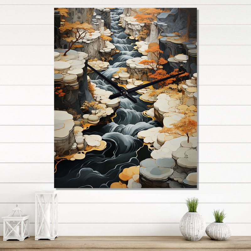 Abstract Waterfall Endless Journey - Landscapes Wall Clock Oversized, Small