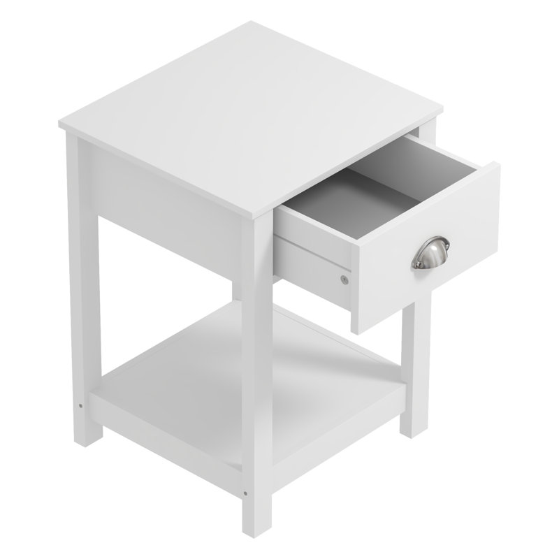 1 Drawer Nightstand, White