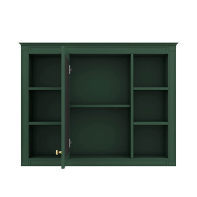 35'' X 27.5'' Medicine Cabinet, Wall-Hanging Bathroom Storage With Mirror, Modern Unit With 6 Open Shelves