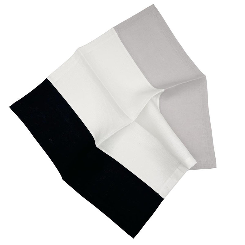 Colorblock Napkins, Set Of 4, Black/White/Quartz