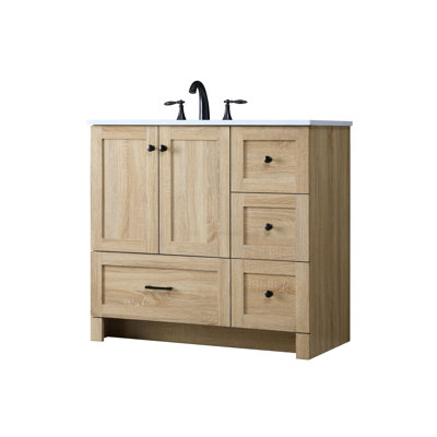 Soma 36'' Single Bathroom Vanity with Engineered Marble Top