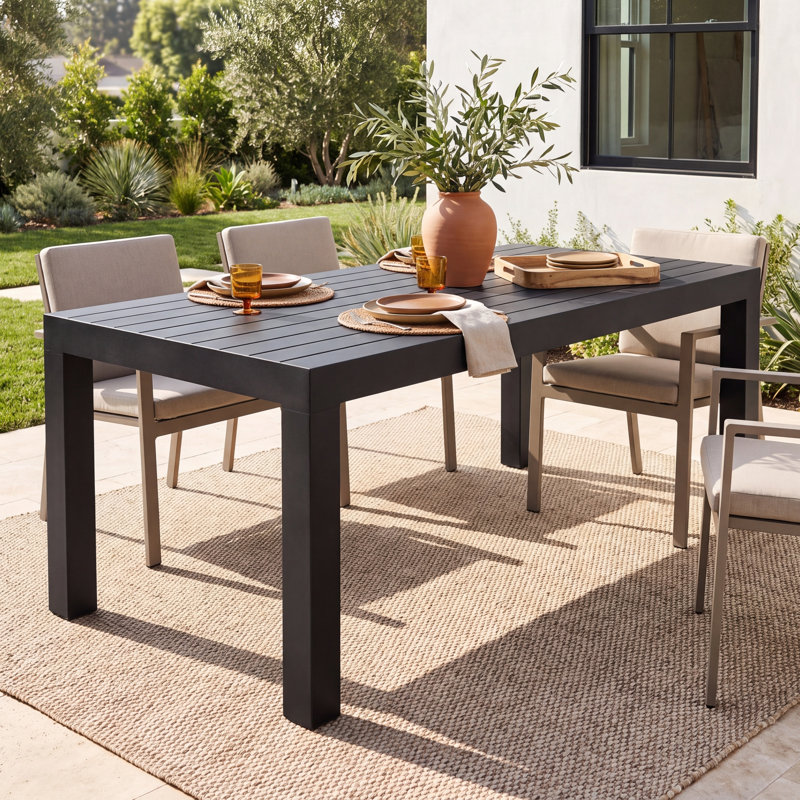 Guthrie 71.7" L Aluminum Outdoor Dining Table