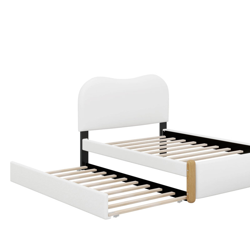 Lit plateforme double avec lit gigogne