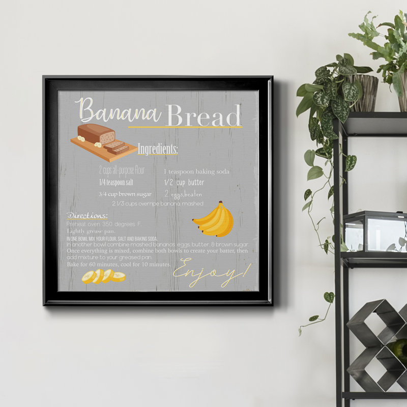 " Banana Bread ", Black Framed Canvas, 20" H x 20" W x 1" D