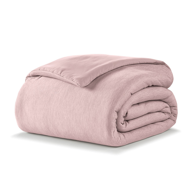 Cooling & Wrinkle-Resistant Jersey Fabric Down-Alternative Comforter, King Comforter, Rose