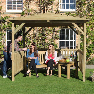 Jonathon 2.8m x 2.8m Solid Wood Patio Gazebo