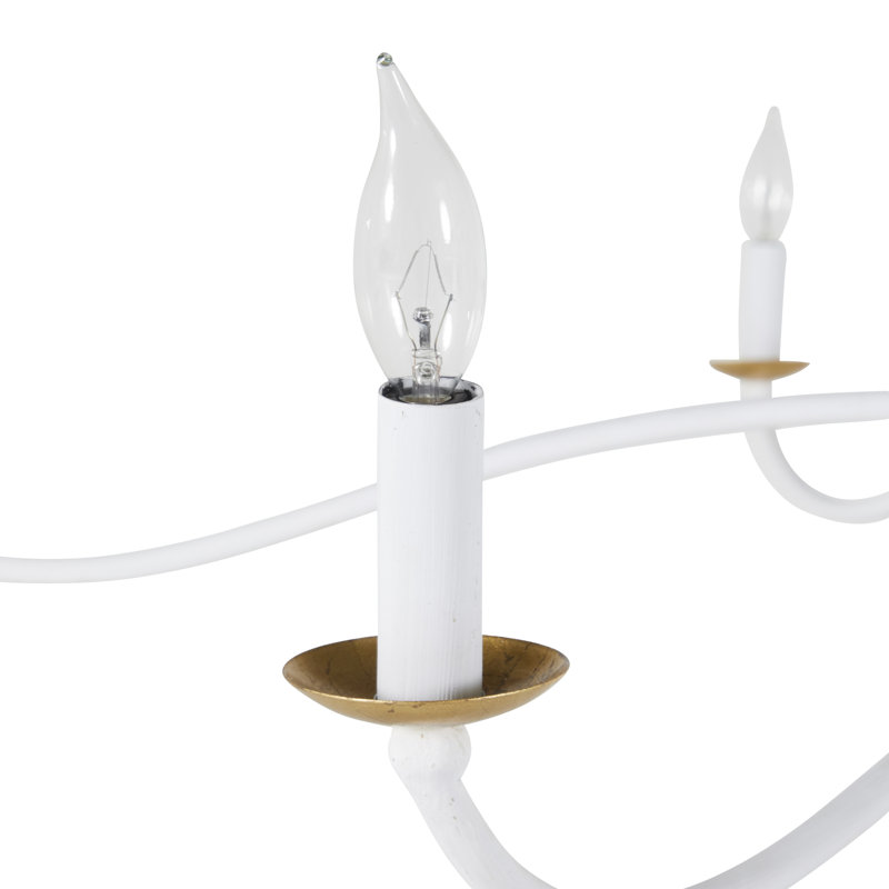 Irvine 6 - Light Candle Style Classic Chandelier, Plaster White/Vintage Gold