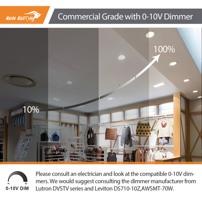 Black Industrial LED Recessed Downlight, Includes Junction Box, 4.17" H x 7.48" W x 7.48" D