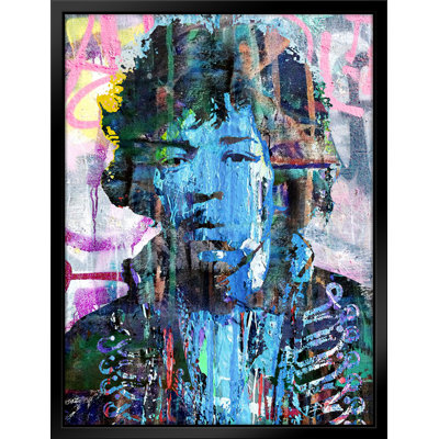 Hendrix Pop Art-Giclee on Canvas with Float Frame Vertical