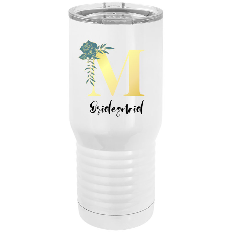 20 oz Gobelet de voyage en acier inoxydable isolé sous vide, Blanc