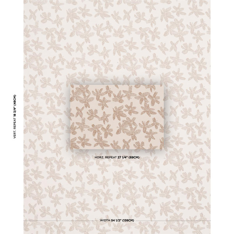 Schumacher X Caroline Z Hurley Hibiscus Fabric, Sand
