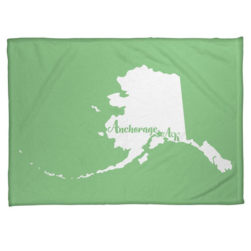 Jeté en alaska polaire ancrage, l 62,5 po x L 82,5 po, Vert