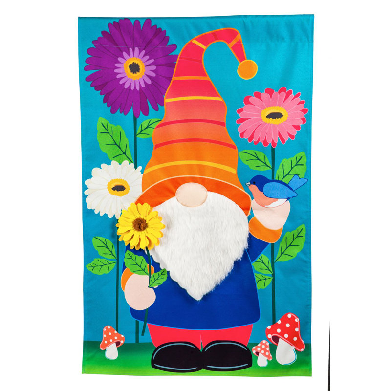 GNOME de jardin 2 faces polyester 18 x 13 po Drapeau de jardin