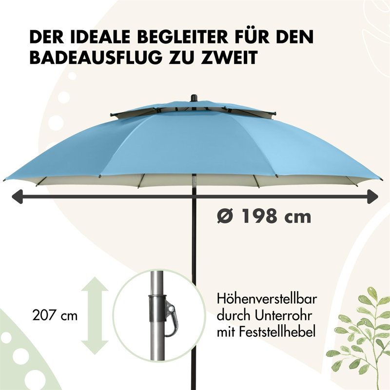 Canek 200cm Market Parasol, Red