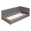 Lit de jour rembourré en tissu de lin, taille simple, 2 tiroirs de rangement, sans sommier, lit de jour de taille grise avec rangement,-118035468