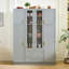 Grand garde-manger moderne avec portes en acrylique, 11 tablettes et support à vin-130483008