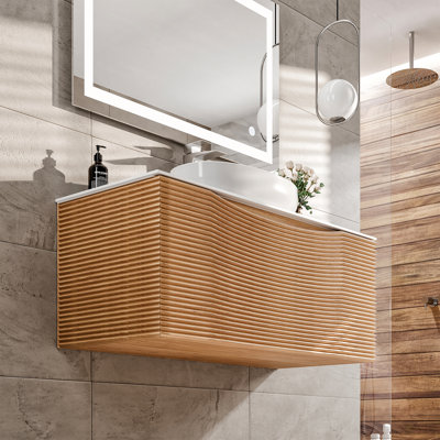 Ensemble de meuble-lavabo moyen en chêne 32 po Kambrey