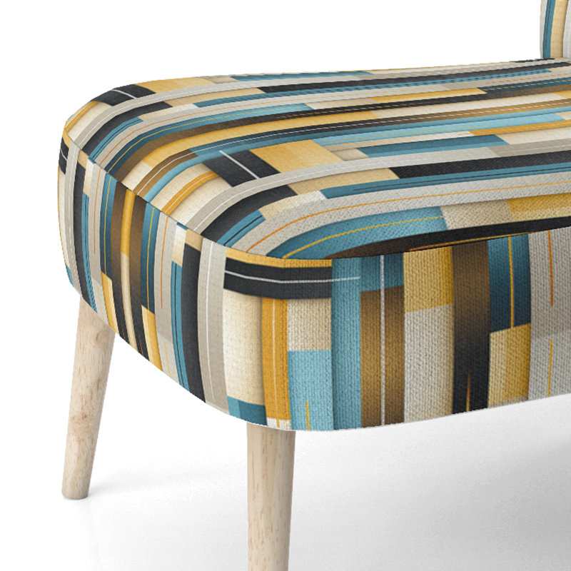 Chaise d'appoint rembourrée Serene Green Stripes