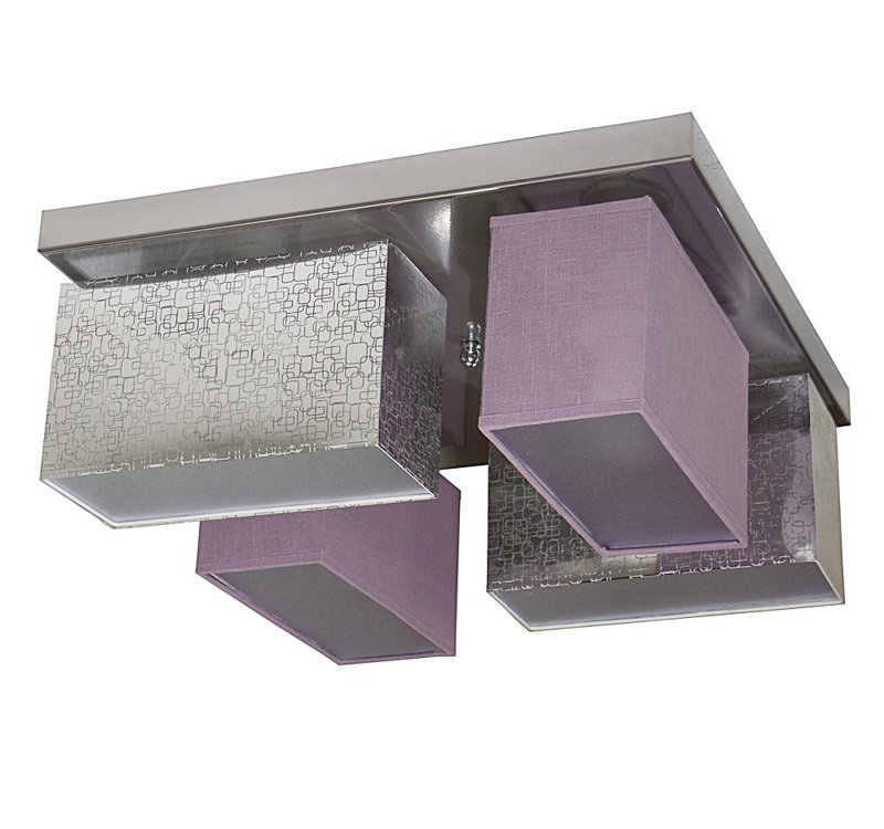 Partlow Fabric Semi Flush Mount, Silver and purple