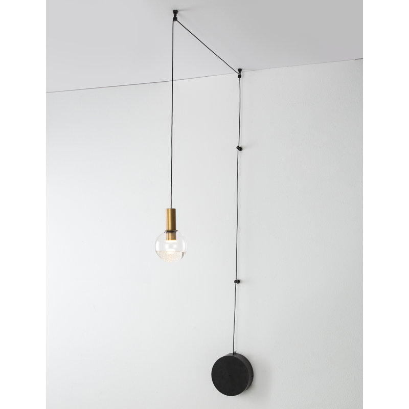 1 - Light Brass/Black LED Unique/Statement Pendant