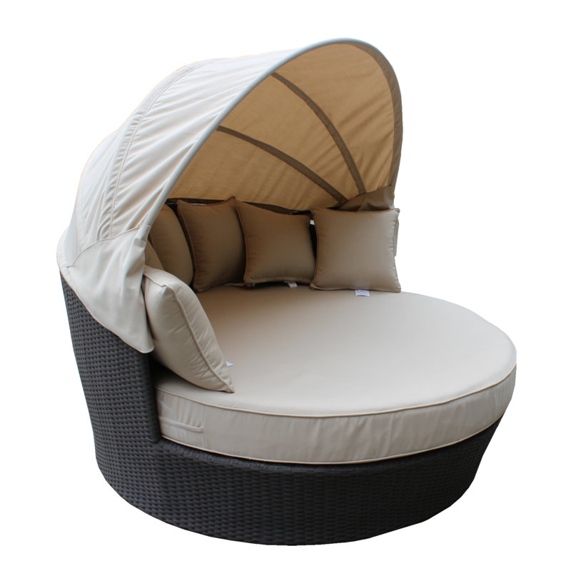 Chaise de patio avec coussin Kappalayil, Beige Antique