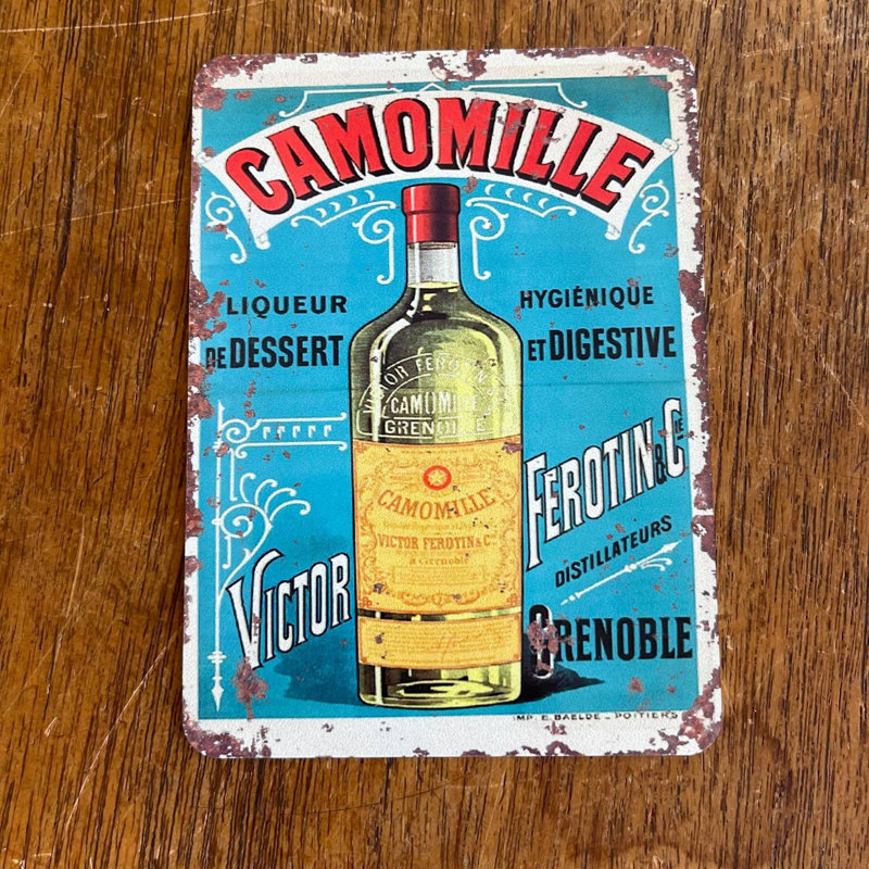 Camomille Liqueur Victor Drink Bottle - No Frame Print on Metal, 20cm H x 25cm W