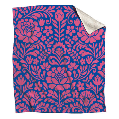 Couvertures à motif floral rose