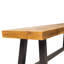 2 bancs de salle à manger d'extérieur, métal rustique et bois, panneau de lattes industriel moderne, ton de style brunâtre, lattes de bois, brun