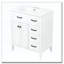 Meuble-lavabo 30 po avec lavabo en céramique blanc et poignées en métal noir