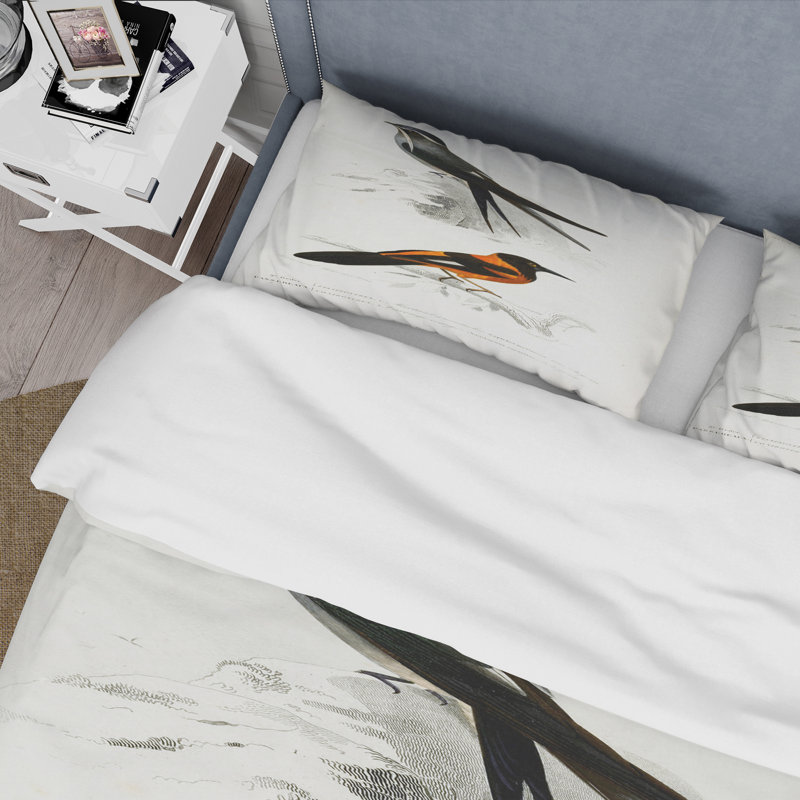 Ensemble de housse de couette traditionnel Vintage Bird II - microfibre de polyester