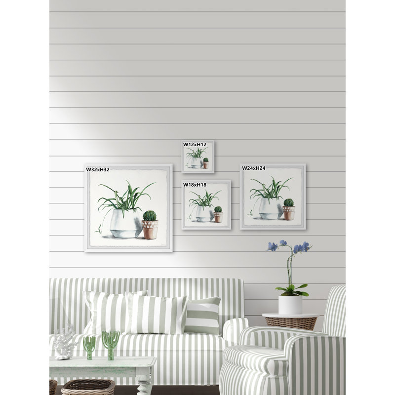 «Pots Green Plants», reproduction encadrée, H 12 po x l 12 po x P 1,5 po